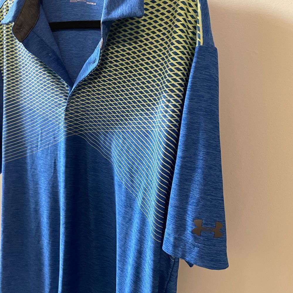 Under Armour Blue Collared Short Sleeve Shirt - Picture 2 of 4